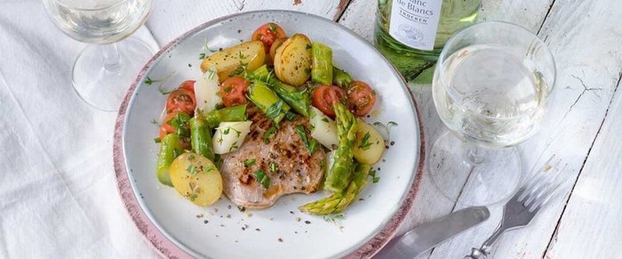 Kartoffel-Spargel-Salat mit Kalb