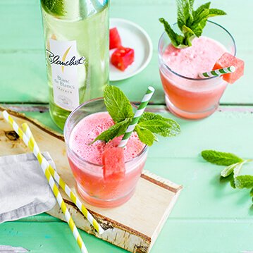 Wassermelonen Wein-Drink mit Blanchet Blanc de Blancs